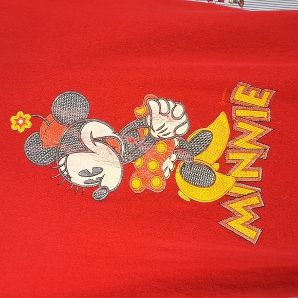 Vintage Y2K Minnie Mouse Mickey & Co Disney red & yellow graphic XL t-shirt - Picture 3 of 5